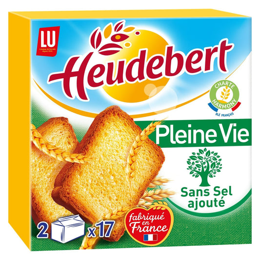 Biscottes Sans Sel Heudebert LU La boîte de 34 tranches - 300 g