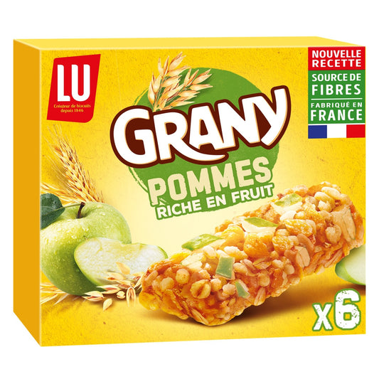 Barres Céréales Grany Pommes LU La boîte de 6 barres - 125g