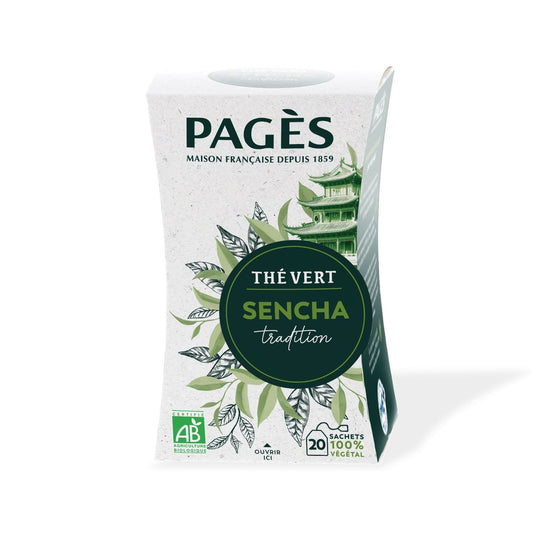 Thé Vert Sencha Bio PAGES la boite de 20 sachets