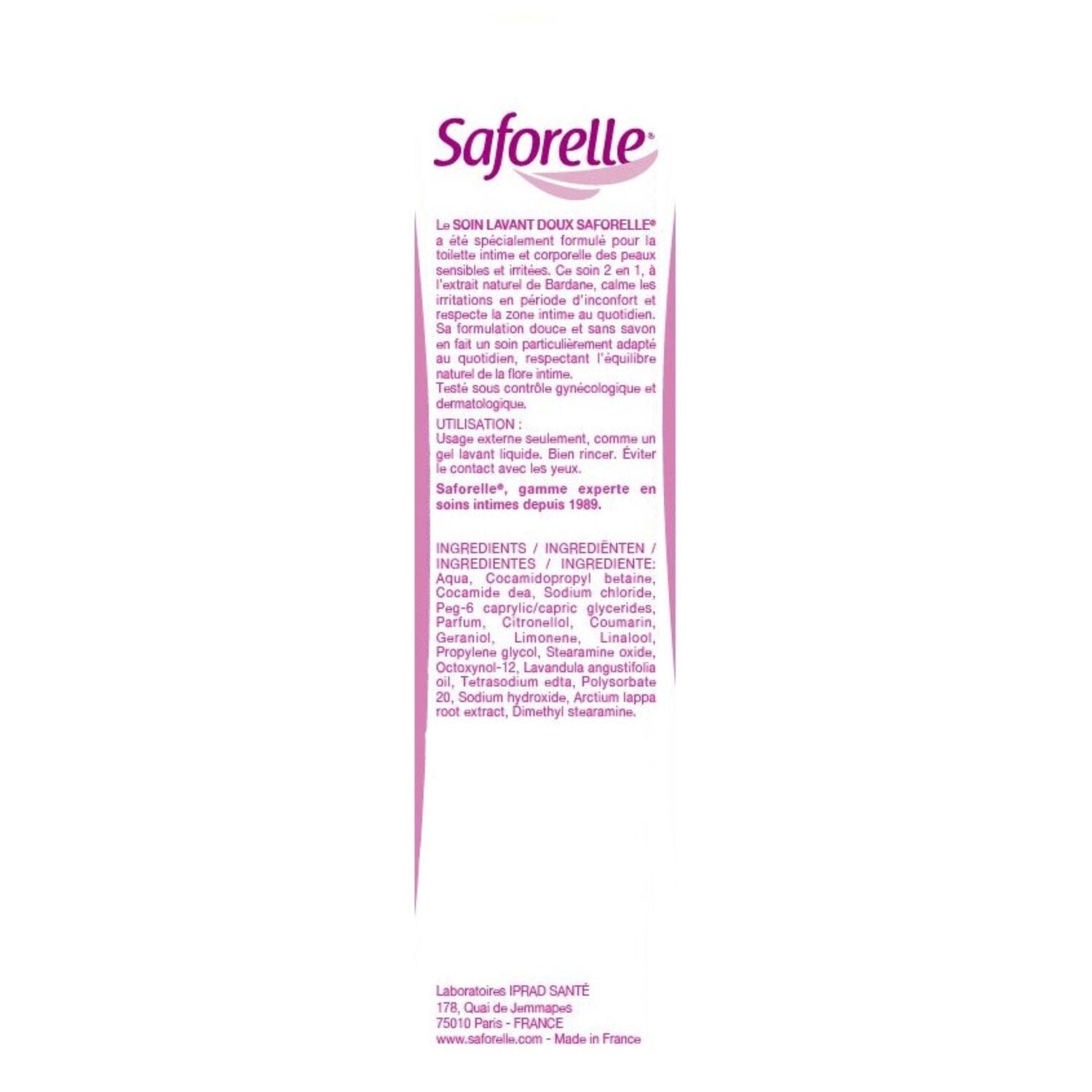 Soin intime Lavant Doux SAFORELLE 