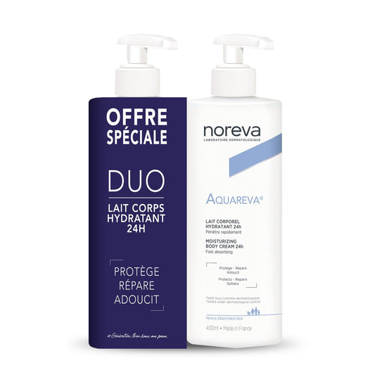 Lait Corps Peau Déshydratée Hydratant et Protecteur NOREVA le lot de 2 flacons-pompe de 400mL