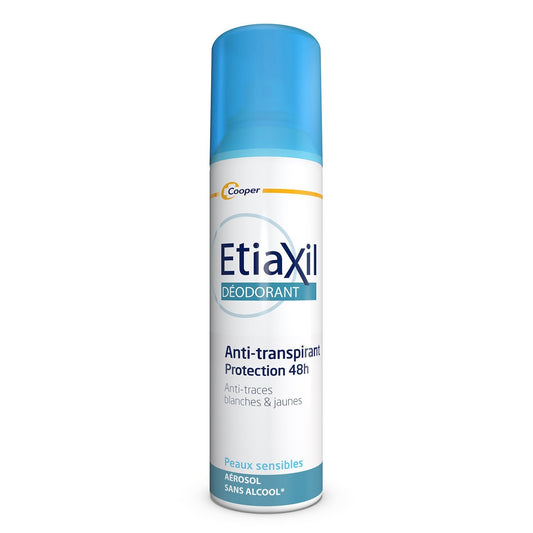 Déodorant Spray Anti-Transpirant Efficacité 48h Peau Sensible ETIAXIL l'aérosol de 150mL