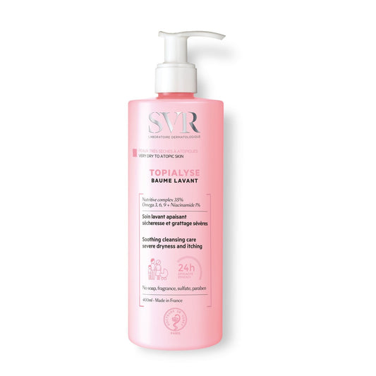 Crème de Douche Peaux Très Sèches à Atopiques Anti-Grattage Apaise et Protège Topialyse LABORATOIRE SVR le flacon de 400mL