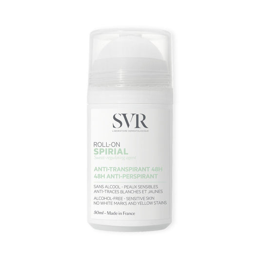 Déodorant Anti-Transpirant Anti Traces Blanches et Jaunes Hypoallergénique LABORATOIRE SVR le roll-on