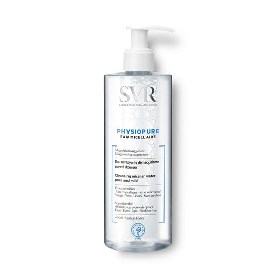 Eau Micellaire Visage Peau Sensible Démaquillage LABORATOIRE SVR la pompe de 400mL