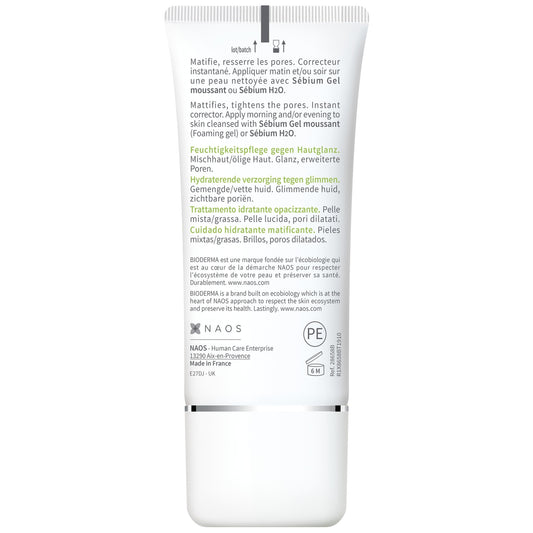 Sébium Mat Control Anti-Shine Moisturizing Care for Combination to Oily Skin BIODERMA