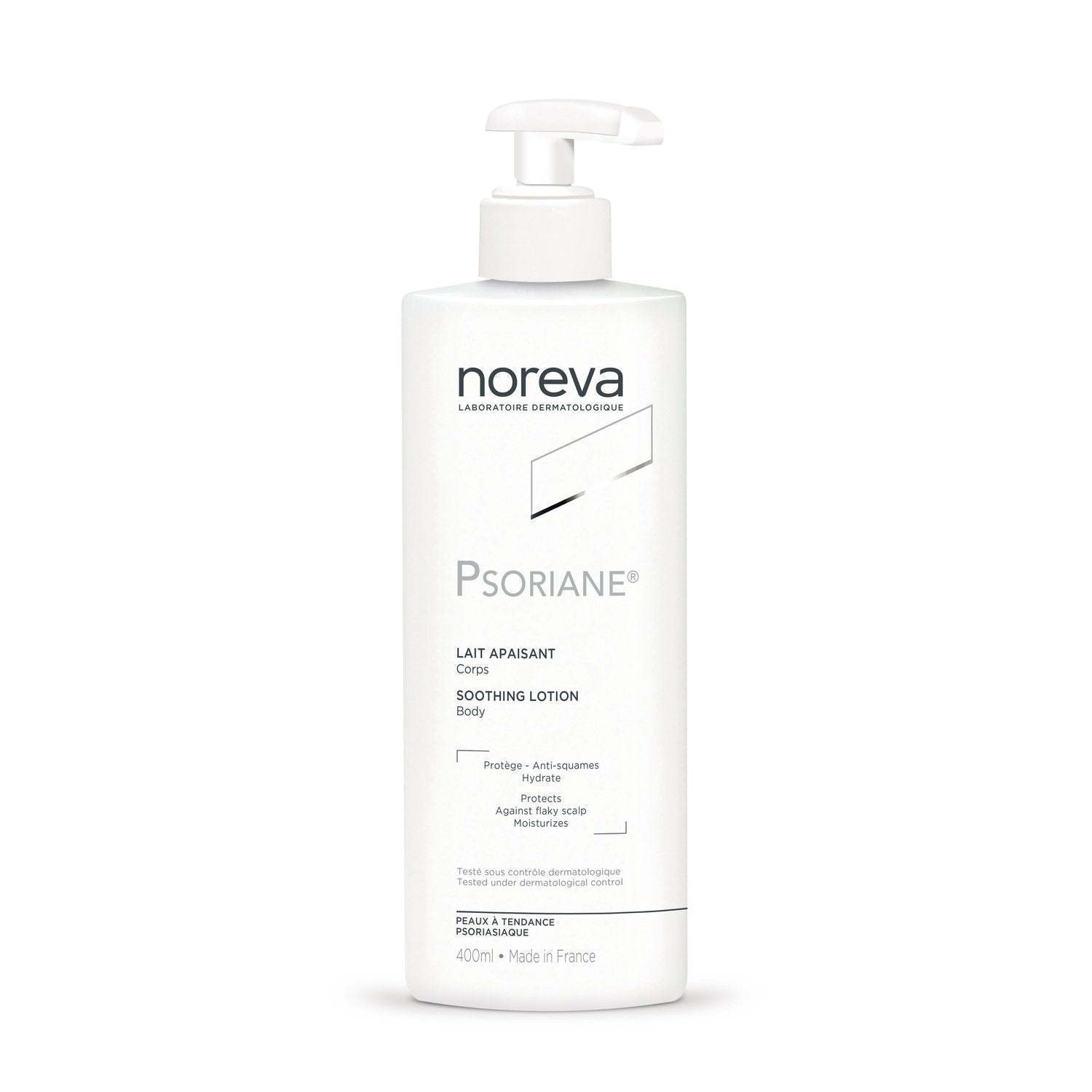 Lait Corps Peau Irritée et Squameuse Hydratant Anti-Squames Apaisant et Anti-Irritations PSORIANE le flacon de 400mL