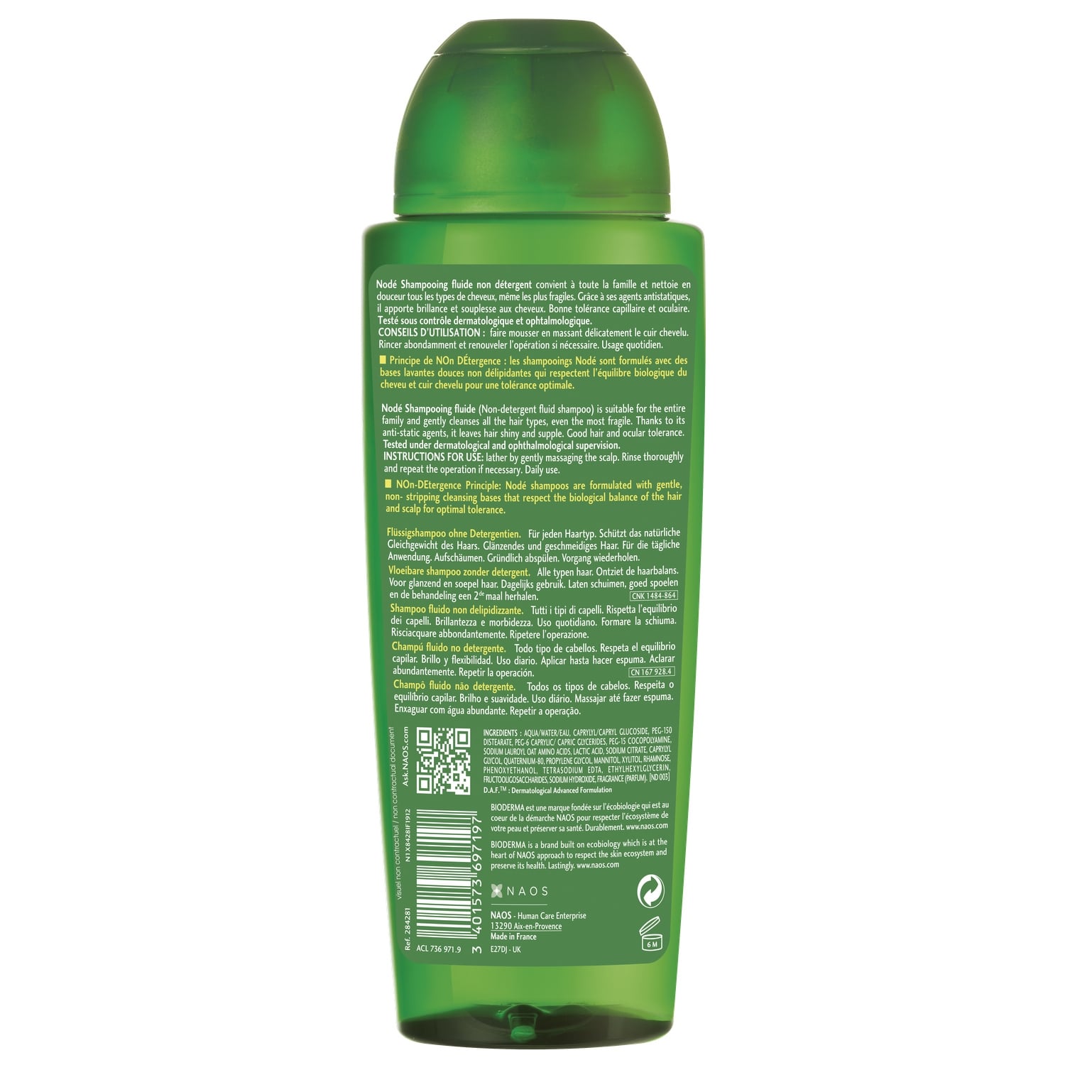 Shampoing Fluide Non Détergent Nodé BIODERMA 