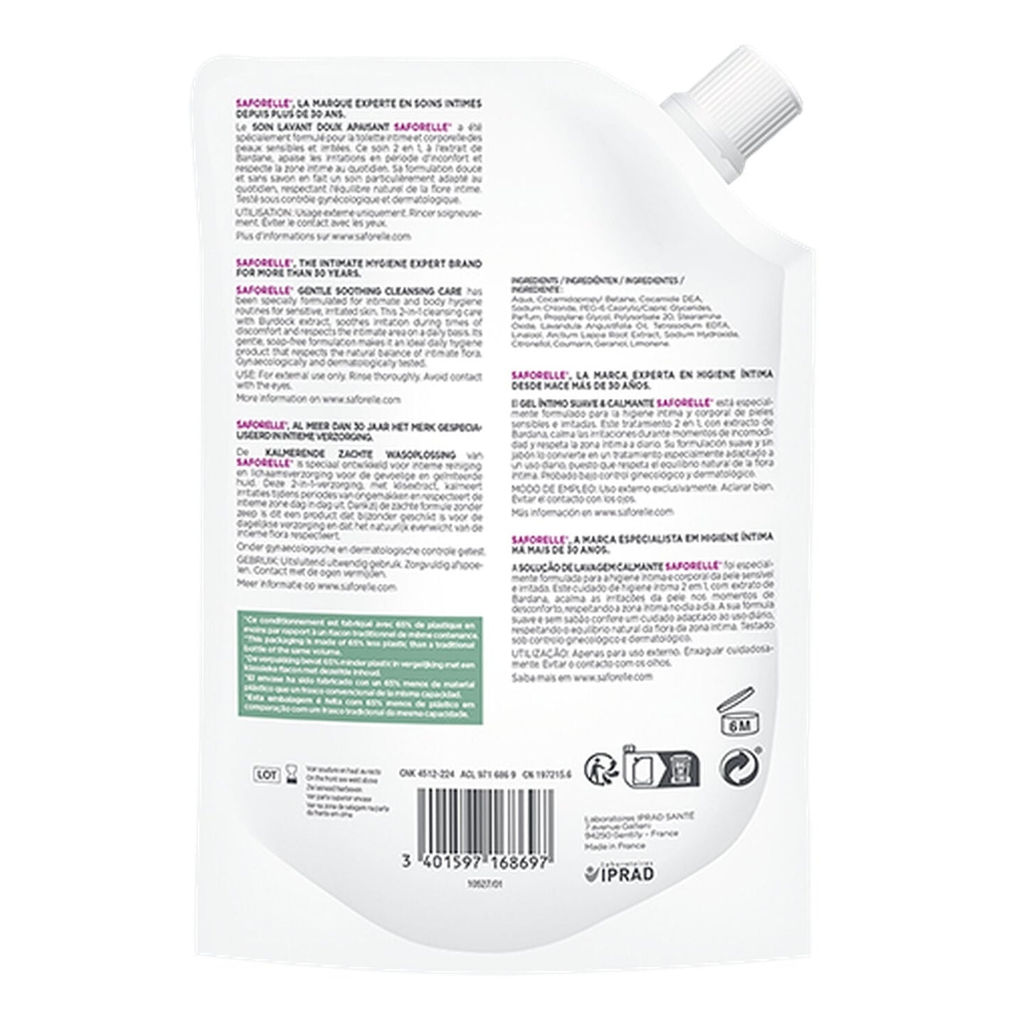 Soin intime Lavant Doux Usage Quotidien SAFORELLE 