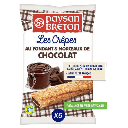 Crêpes Fourrées Chocolat PAYSAN BRETON les 6 crêpes de 30 g - 180g