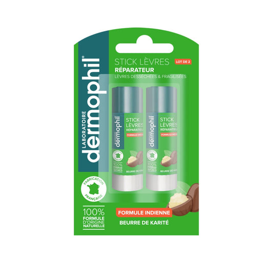 Stick à Lèvres Réparateur Protecteur Formule Indienne DERMOPHIL le lot de 2 stick