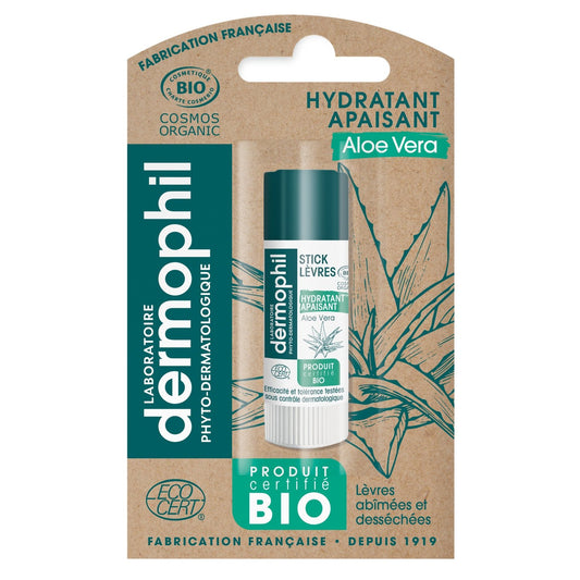 Stick à Lèvres Réparateur Aloe Vera Bio DERMOPHIL le stick à lèvres