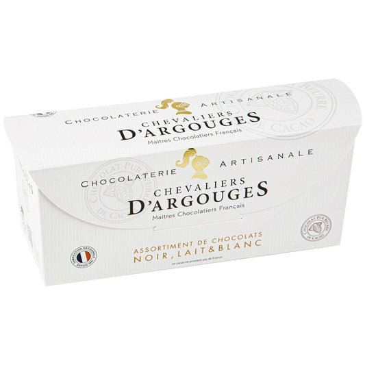 Assortiment de Chocolats Lait, Noir et Blanc CHEVALIERS D'ARGOUGES - Gamme de Noël 2025 la boîte de 355 g