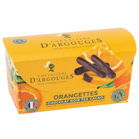 Bouchées de Chocolat Orangettes Chocolat Noir 70% de Cacao LES CHEVALIERS D ARGOUGES - Gamme de Noël 2025 le ballotin de 190 g