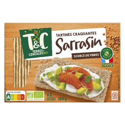 Glutenfreier Bio-Buchweizen-Knuspertoast Terres &amp; Cereales Bio