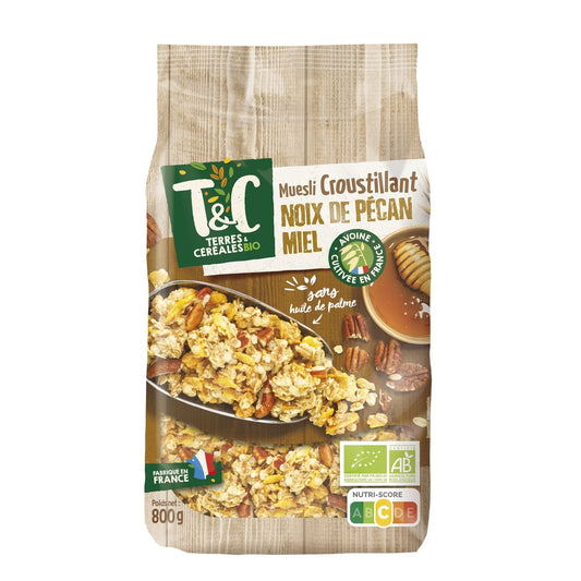 Céréales muesli croustillant miel noix de pécan Bio TERRE & CEREALES BIO 