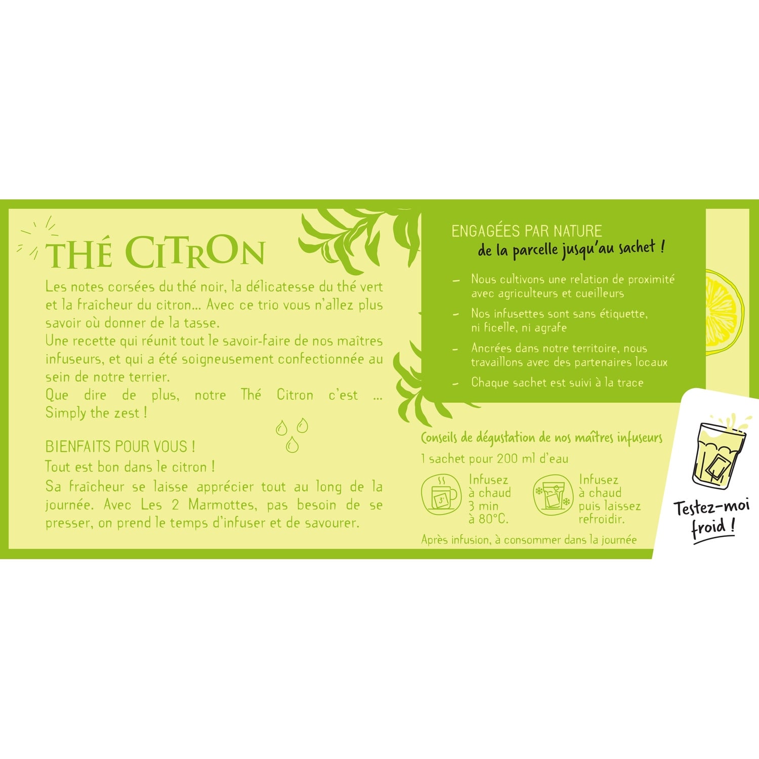 Thé Citron LES 2 MARMOTTES 