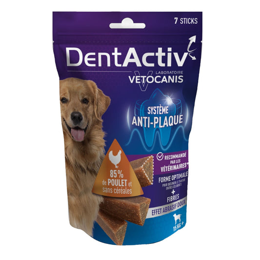 Friandises pour Chien Hygiène Bucco Dentaire Poulet VETOCANIS le sachet de 7 sticks