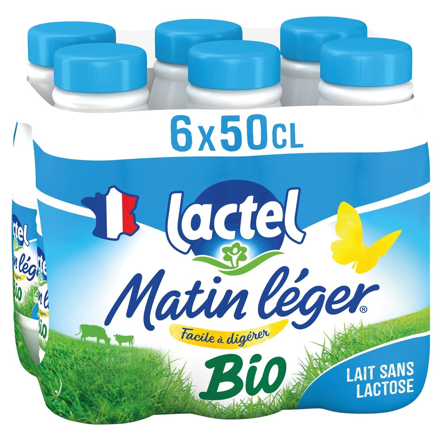 Lait Bio Sans Lactose UHT 1,2% Mg Matin Léger LACTEL