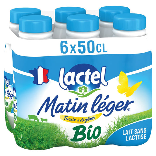 Lait Bio Sans Lactose UHT 1,2% Mg Matin Léger LACTEL