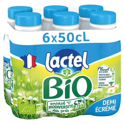 Lait Bio Demi-Ecrémé UHT LACTEL