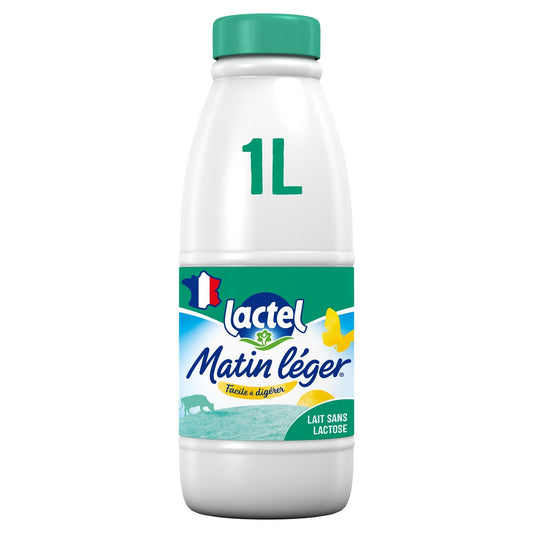 Lait Sans Lactose UHT Ecrémé Matin Léger LACTEL la bouteille 1L