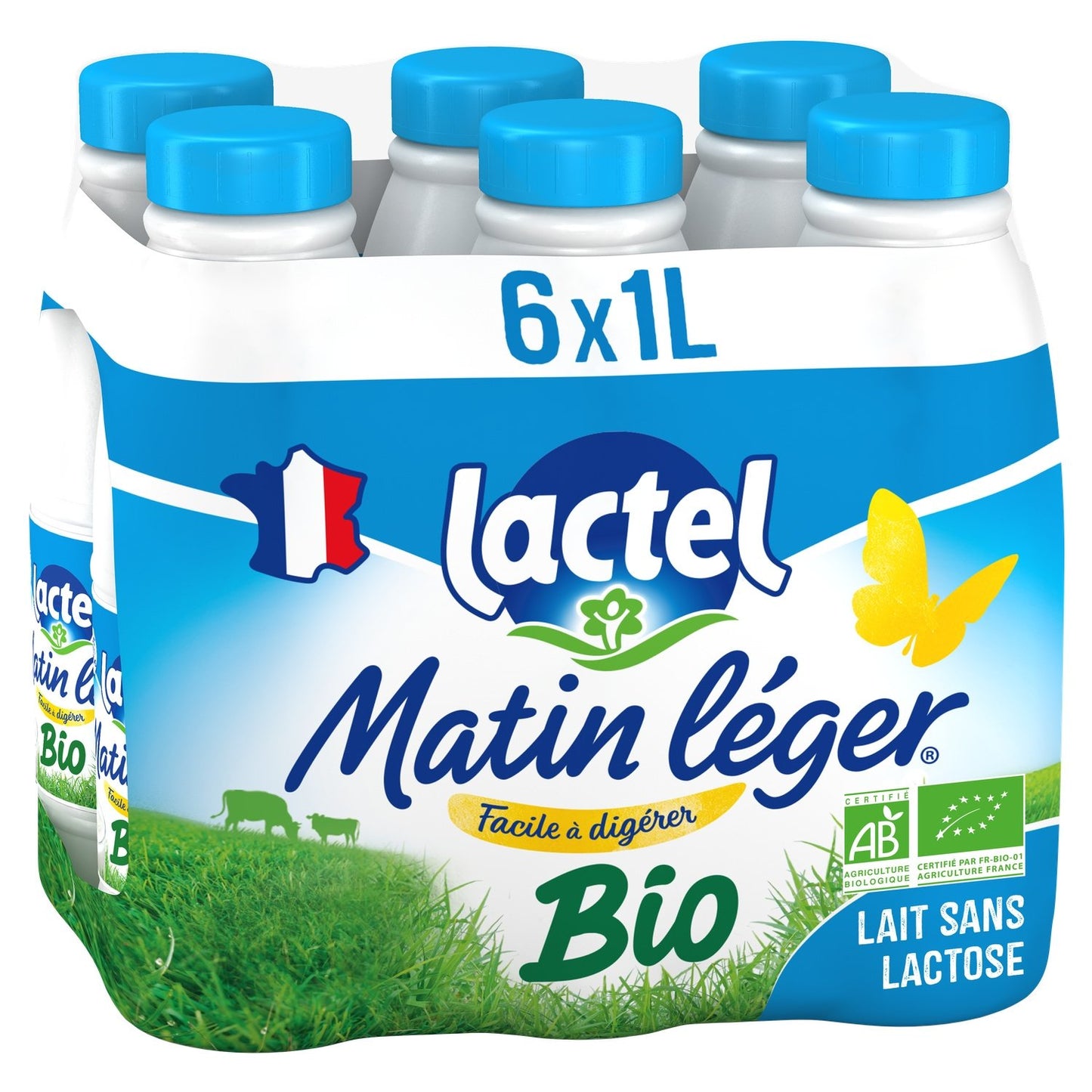Lait Bio Sans Lactose UHT 1, 2% Mg Matin Léger LACTEL