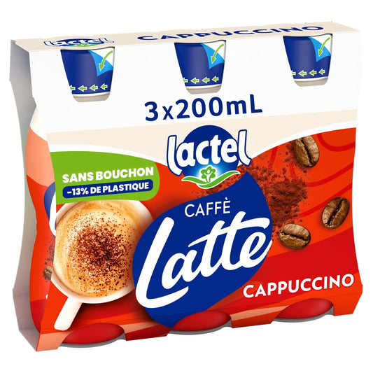 Caffè Latte Cappuccino LACTEL le pack de 3 bouteilles de 20cL