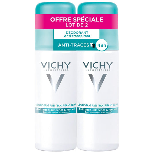 Déodorant Anti-Traces Efficacité 48h VICHY LABORATOIRES le lot de 2 sprays