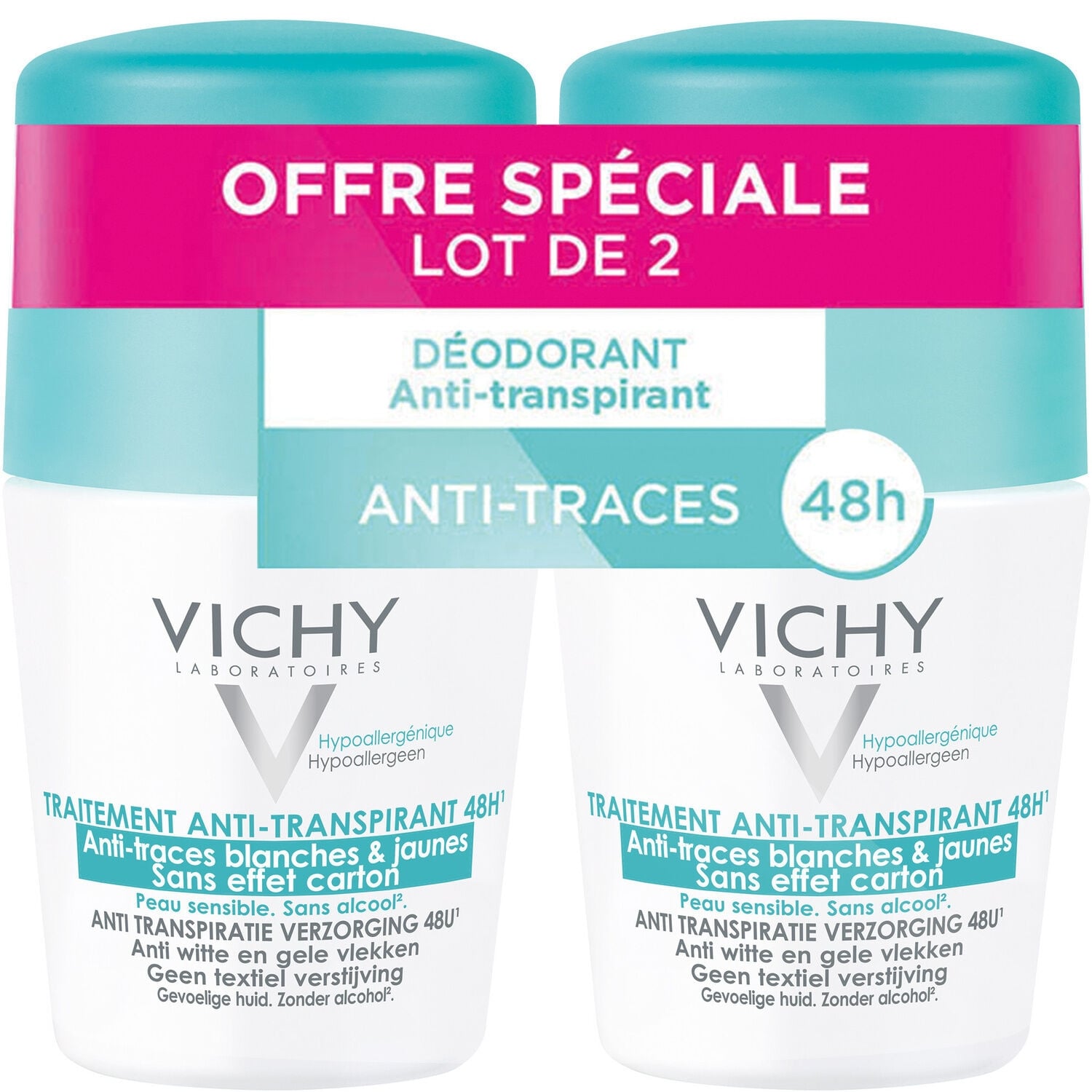 Déodorant Bille Femme Anti-transpirant Efficacité 48h Anti-traces VICHY LABORATOIRES 
