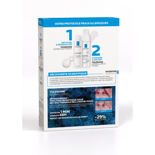 Toleriane Dermallergo Soothing Moisturizing and Repairing Fluid Cream + LA ROCHE-POSAY Dermo-Cleanser