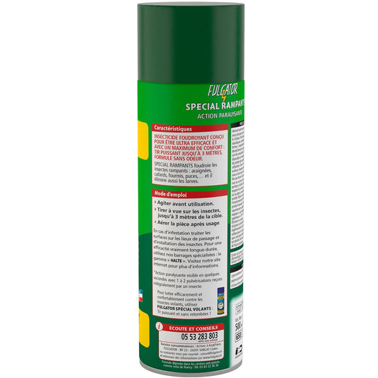 Insecticide Spray Fourmis Araignées et Cafards Sans Parfum FULGATOR