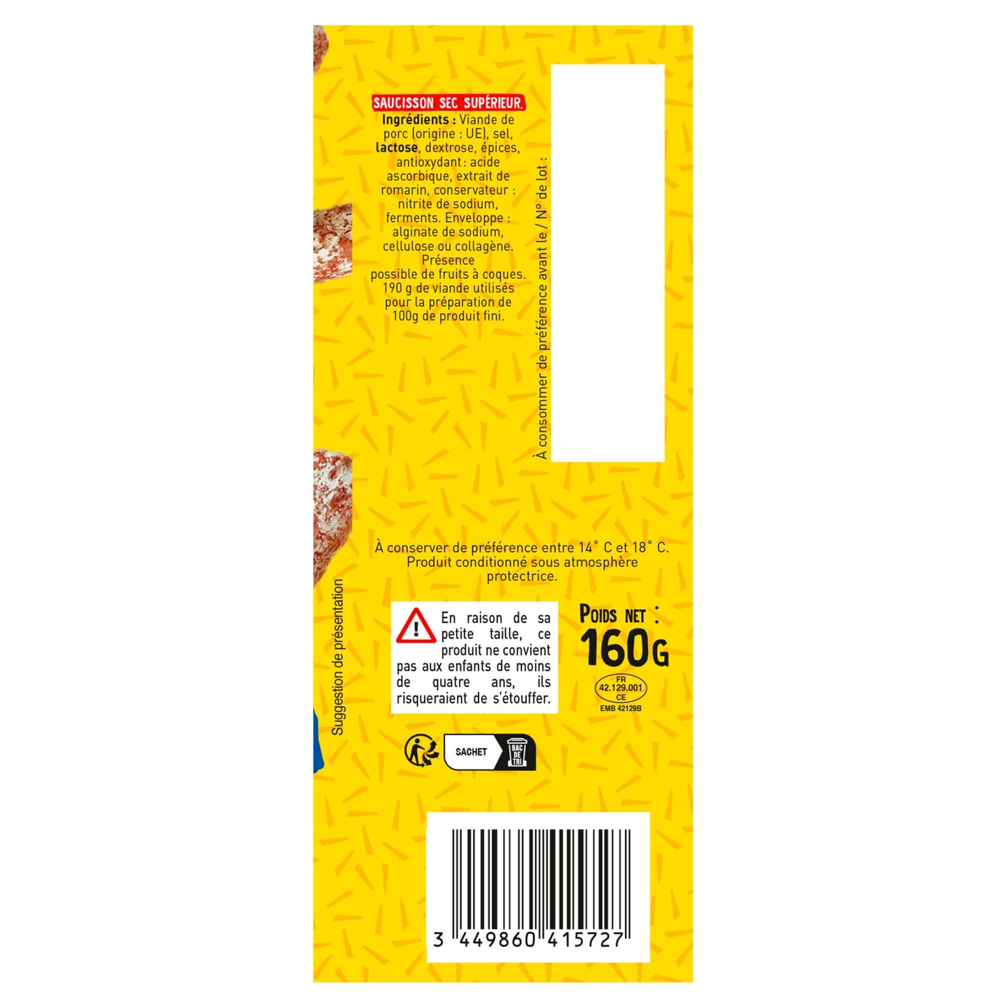 Saucisson Sec Nature JUSTIN BRIDOU