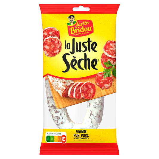 Saucisse Sèche Pur Porc JUSTIN BRIDOU le paquet de 275 g