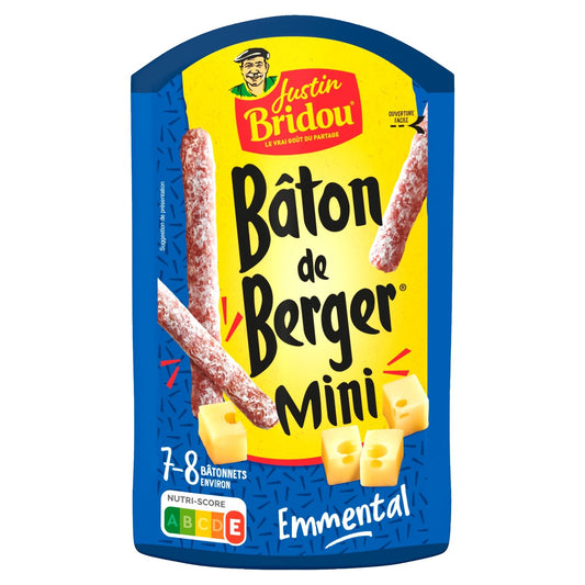 Saucisson Sec à l'Emmental JUSTIN BRIDOU le paquet de 80g