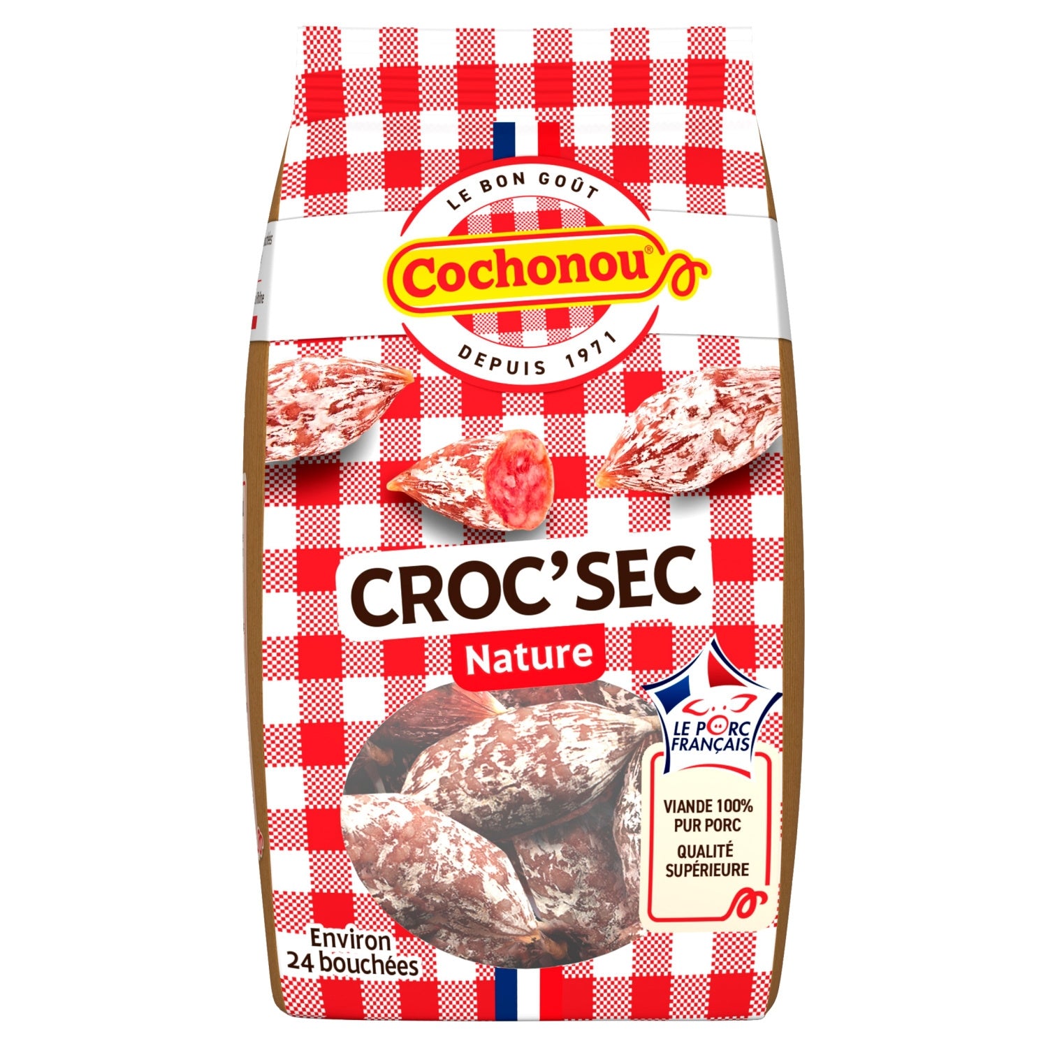 Saucisson Croc'sec Nature COCHONOU 
