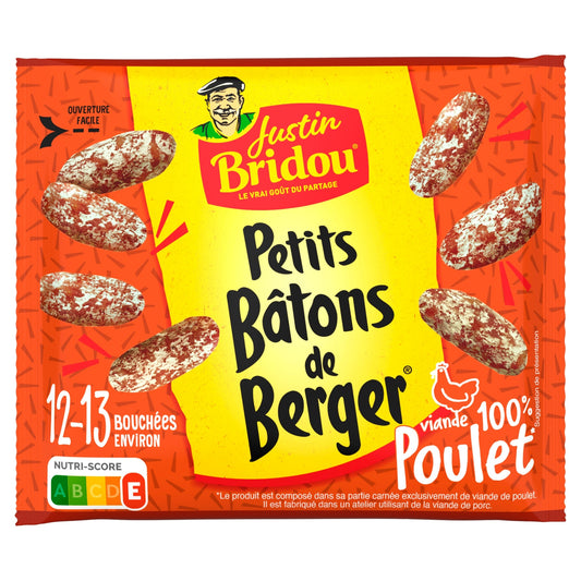 Mini Saucissons Bâtons de Berger Poulet JUSTIN BRIDOU 