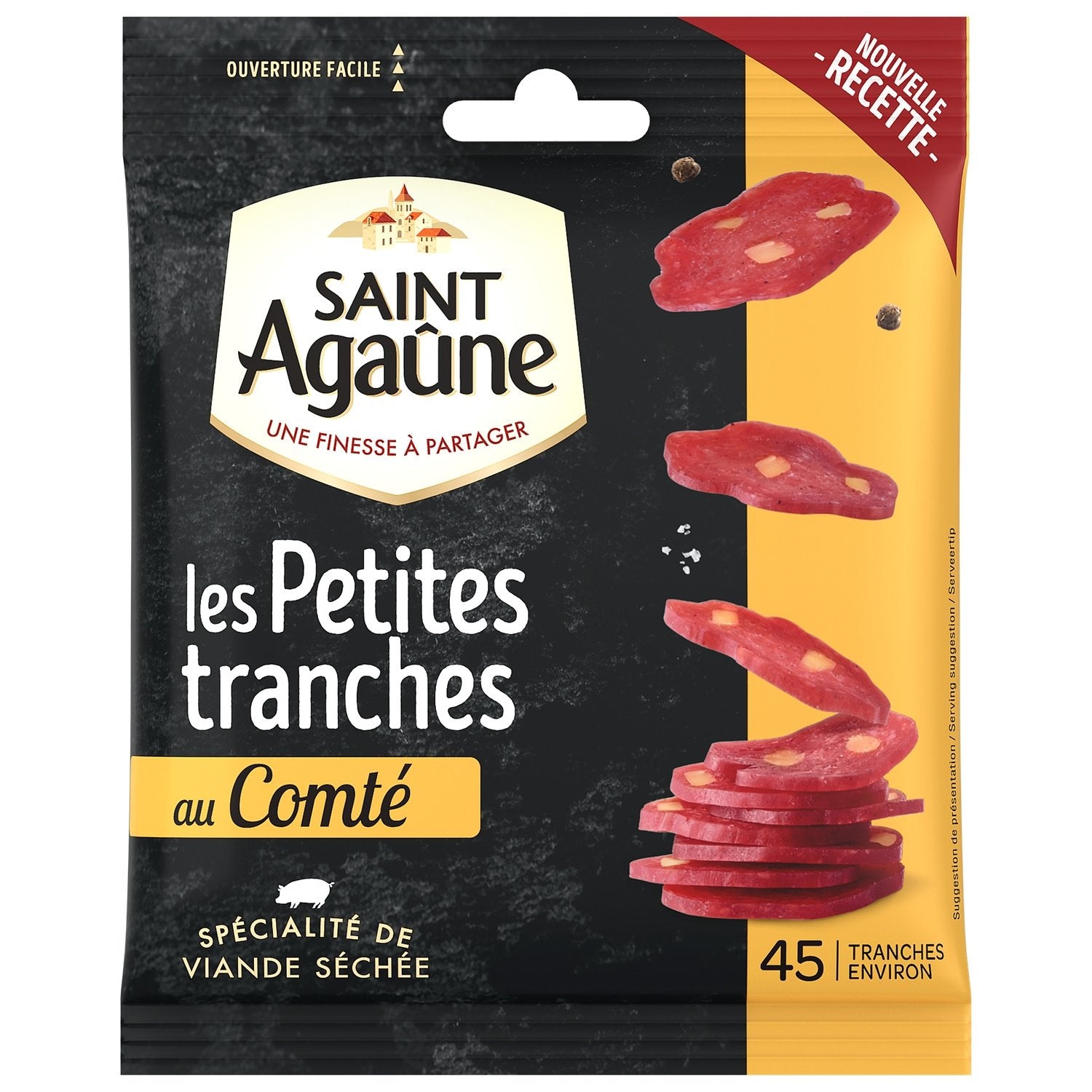 Saucisson en Tranche au Comté SAINT AGAUNE le sachet de 70g