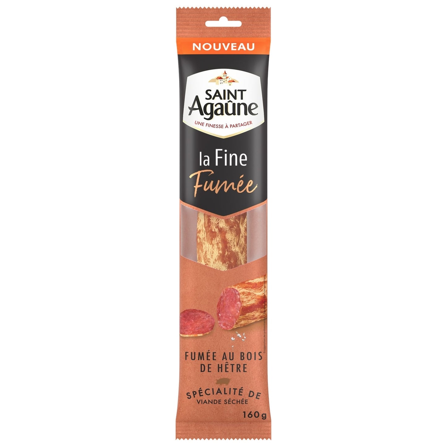 Saucisse Sèche La Fine Fumée au Bois de Hêtre SAINT AGAUNE 