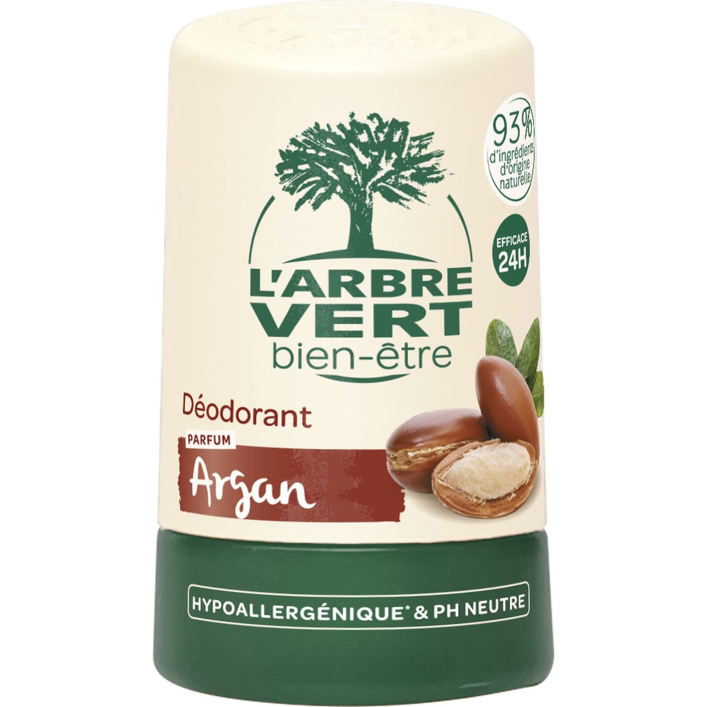 Déodorant bille Hypoallergénique Parfum Argan Hamamelis L'ARBRE VERT 