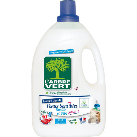 Lessive liquide Peaux sensibles Hypoallergénique L'ARBRE VERT 