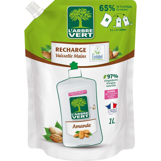 Almond Dishwashing Liquid Hypoallergenic Ecolabel L'ARBRE VERT