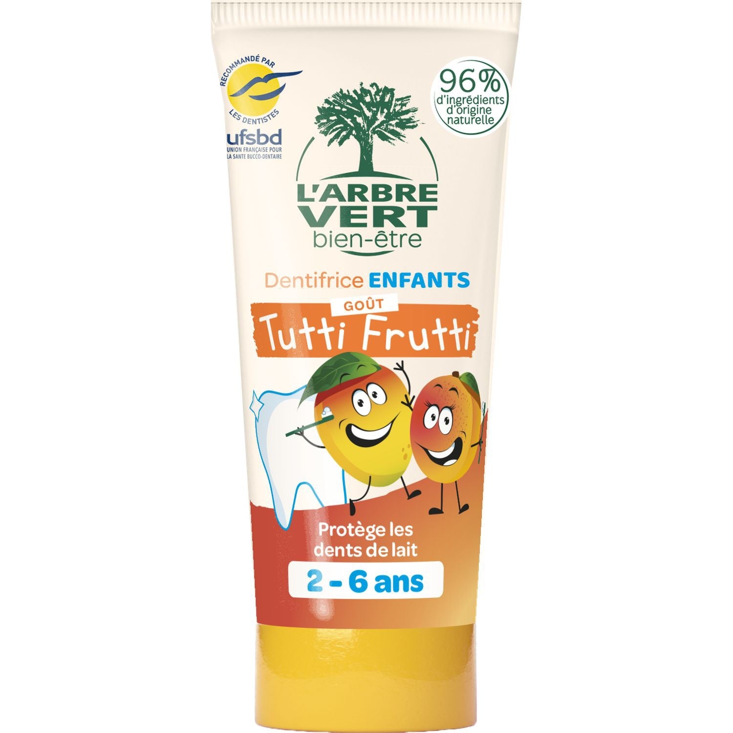 Dentifrice Enfant 2-6 ans Fluoré Tutti-frutti L'ARBRE VERT BIEN-ETRE 