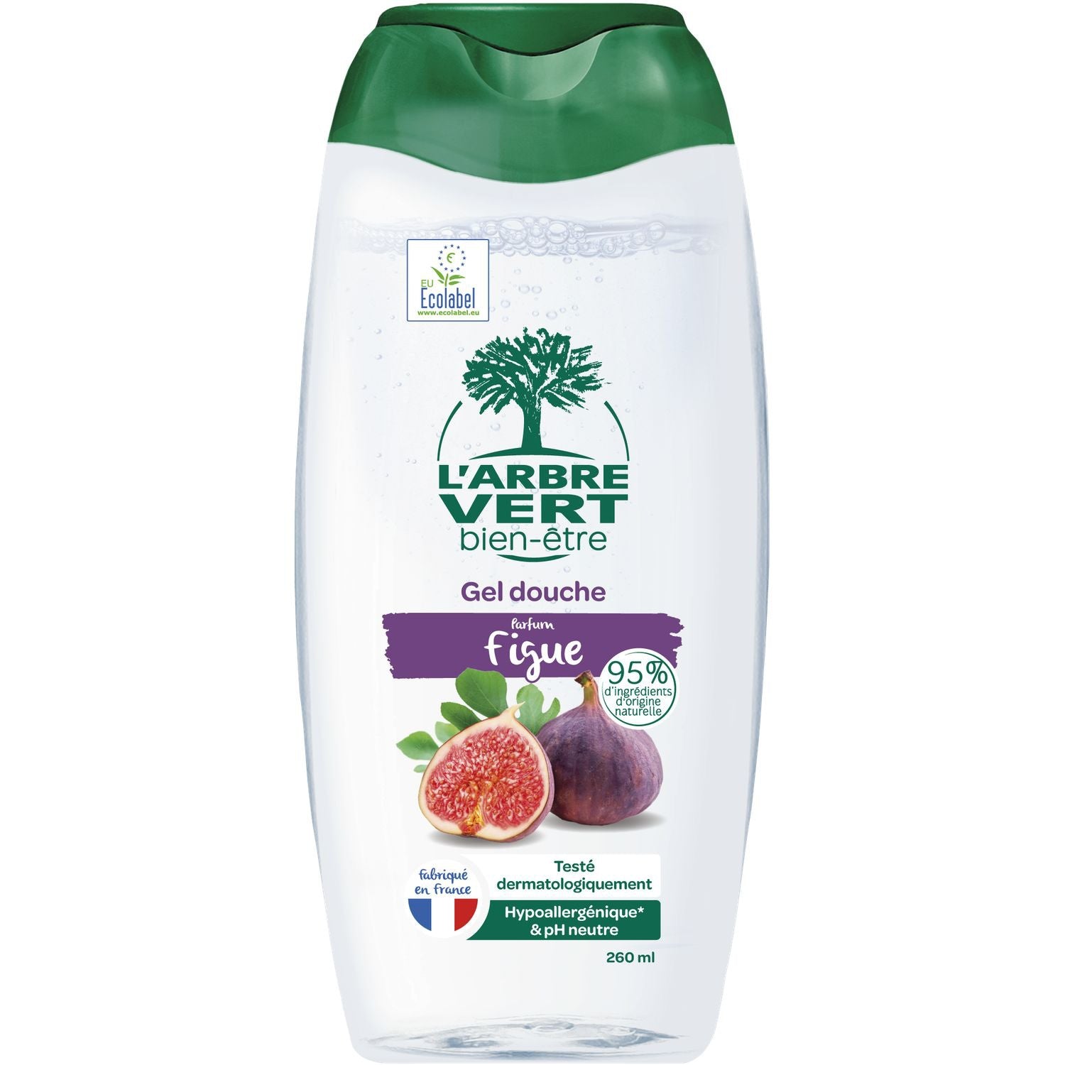 Gel Douche Parfum Figue PH Neutre et Hypoallergénique L'ARBRE VERT BIEN-ETRE 