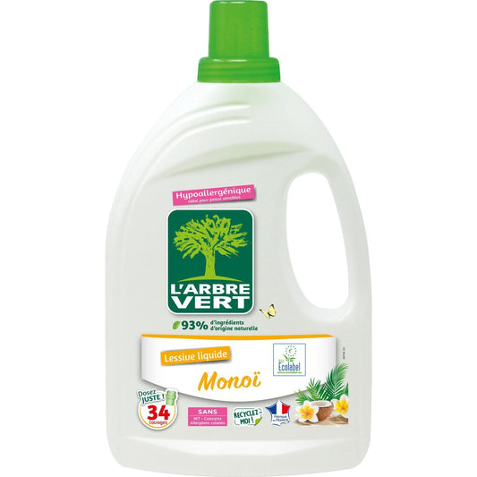 Monoï Ecolabel Hypoallergenic Liquid Laundry Detergent L'ARBRE VERT