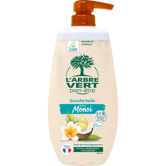 Gel Douche Huile Parfum Monoï l'Arbre Vert Bien  ETRE le flacon de 720mL