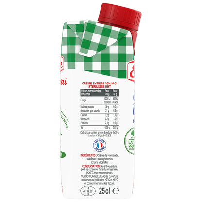 Crème UHT Fluide Entière 30% Mg Elle & VIRE