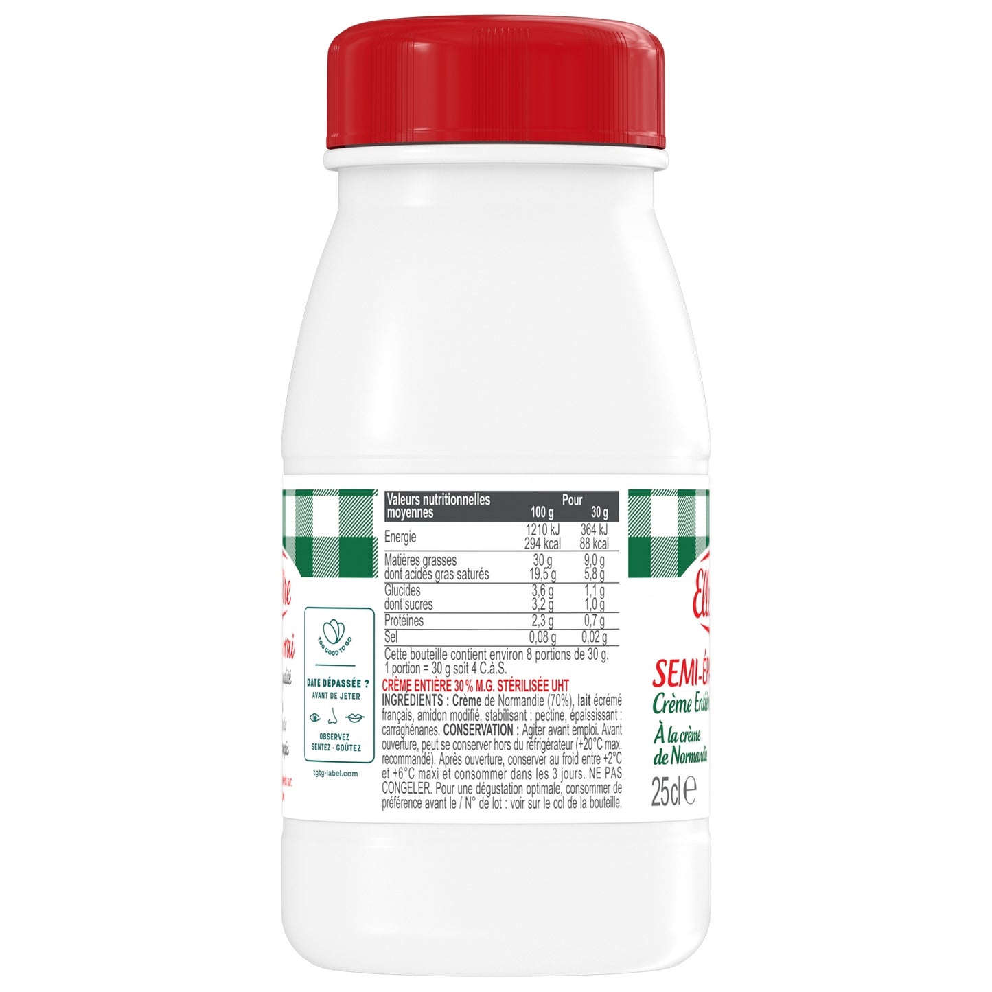 Crème Uht Semi-Épaisse Entière ELLE & VIRE 