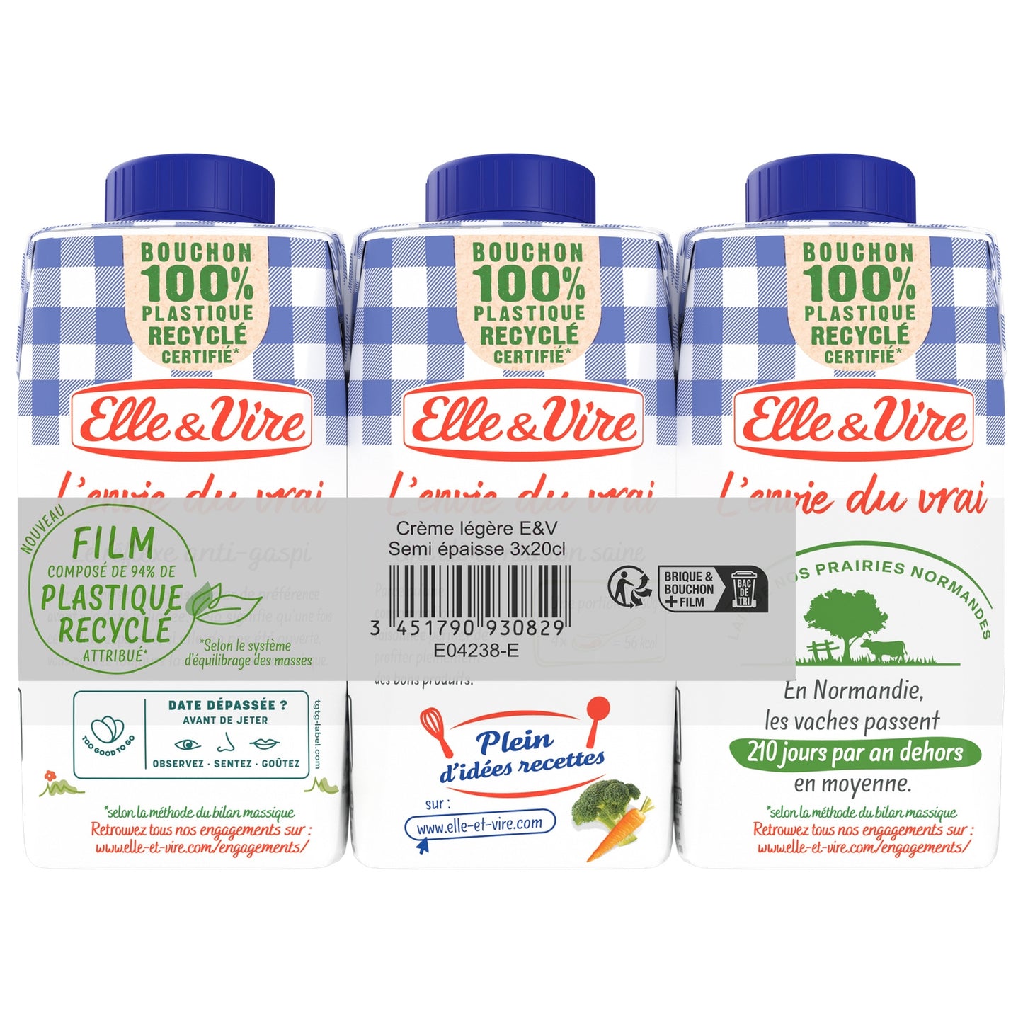 Elle &amp; VIRE 18% Fat Semi-Thick Light UHT Cream