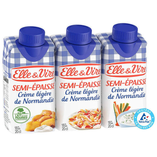 Elle &amp; VIRE 18% Fat Semi-Thick Light UHT Cream